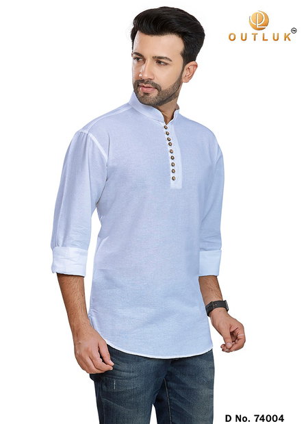 Gray Colour Outluk Vol 74 New Stylish Fancy Wear Short Mens Kurta Collection 74004